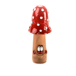 Grande bougie de jardin champignon & fiche végétale avec chapeau coloré