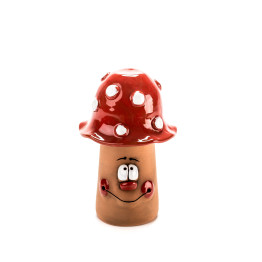 Petit bouchon de champignon avec chapeau coloré | Décoration en céramique