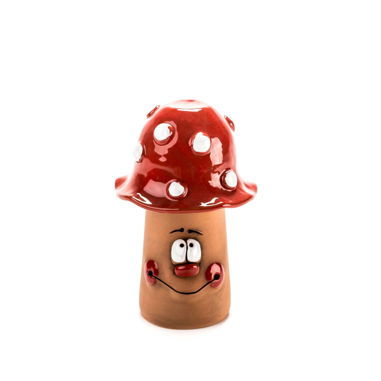 Petit bouchon de champignon avec chapeau coloré | Décoration en céramique