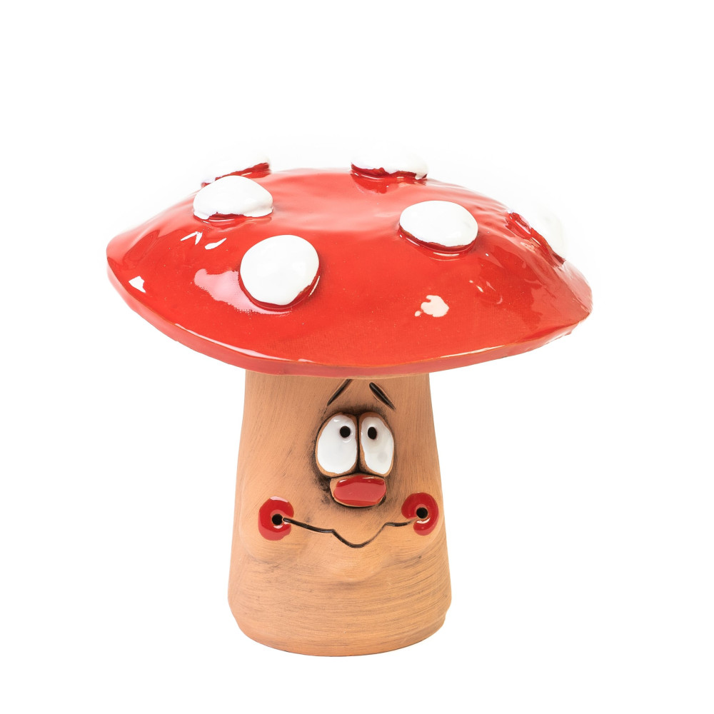 Petit bouchon de champignon avec chapeau plat | Décoration en céramique Petit bouchon de champignon avec chapeau plat | Décoration en céramique
