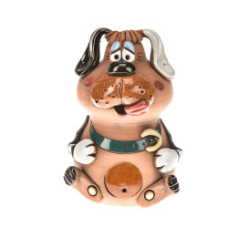 Tirelire chien avec collier