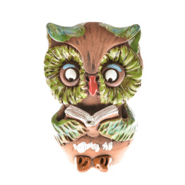 Plug pour jardin Owl avec livre en céramique