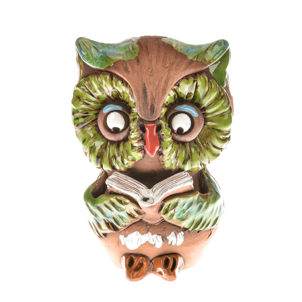 Plug pour jardin Owl avec livre en céramique Plug pour jardin Owl avec livre en céramique