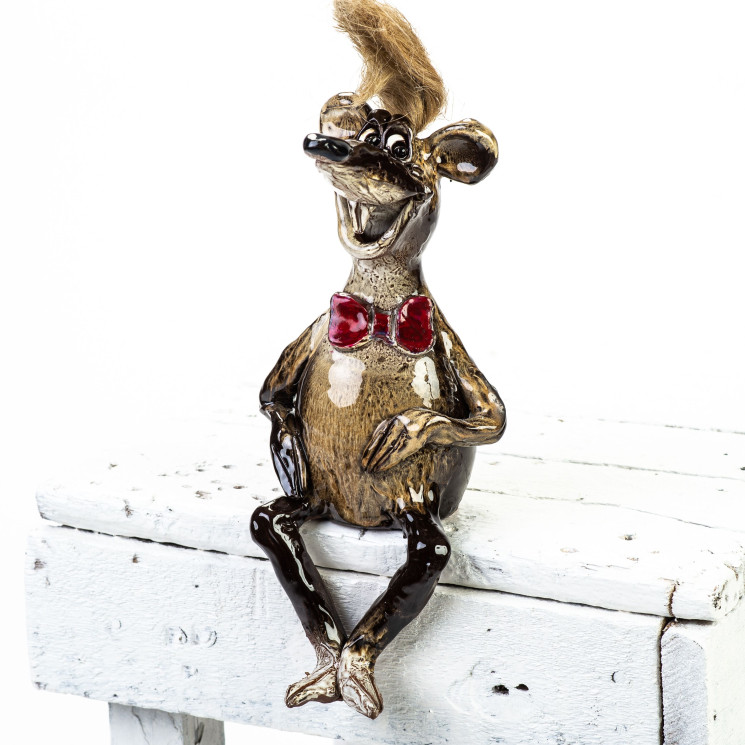 Plug en céramique - Rat avec Fly - Ceramicdeko.de