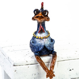 Plug de jardin en céramique - Henne avec chaîne - ceramicdeko.de