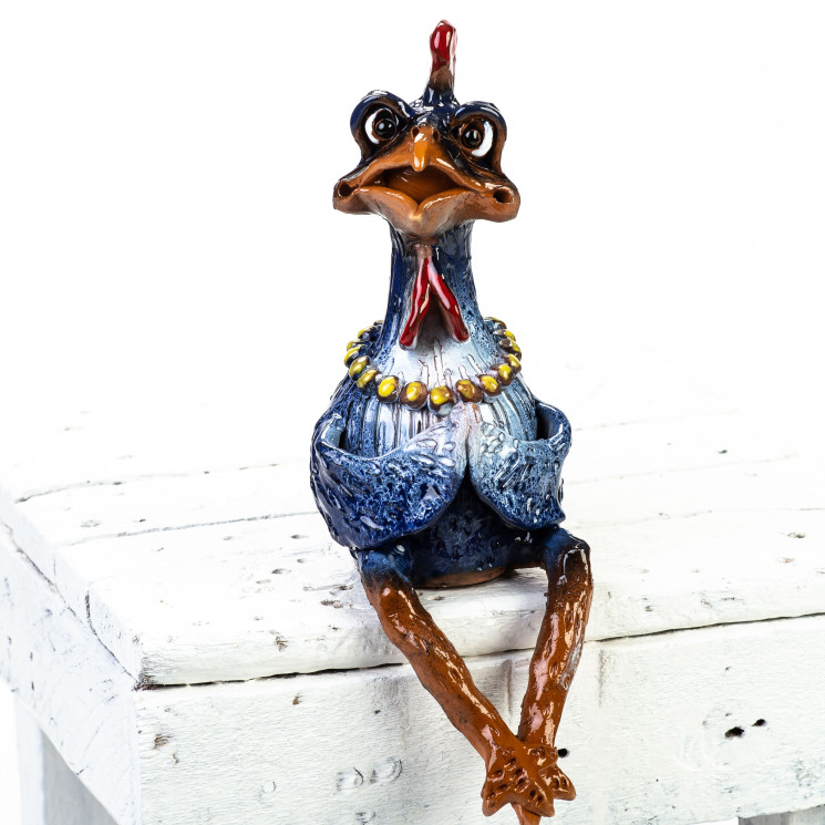 Plug de jardin en céramique - Henne avec chaîne - ceramicdeko.de