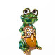 Grenouille en céramique avec fleurs pour le jardin - keramikdeko.de