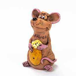 Mouse en céramique avec fromage - ceramicdeko.de
