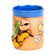 Tasse en céramique bleue avec une tortue qui attrape un papillon