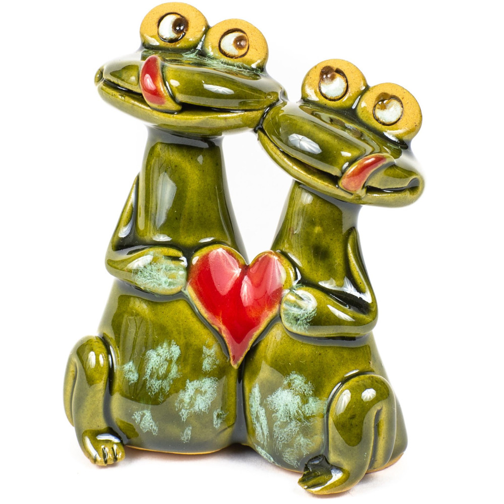 Frosch-Pärchen mit Herz. Minifigur. Frosch-Pärchen mit Herz. Minifigur.