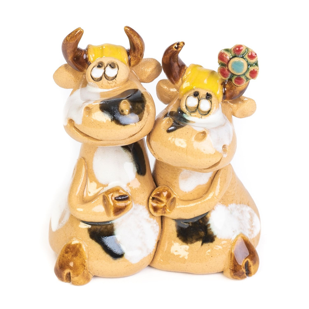 Kuh-Pärchen. Minifigur, bunt. Kuh-Pärchen. Minifigur, bunt.