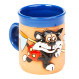Coupe en céramique bleue avec chat papillon