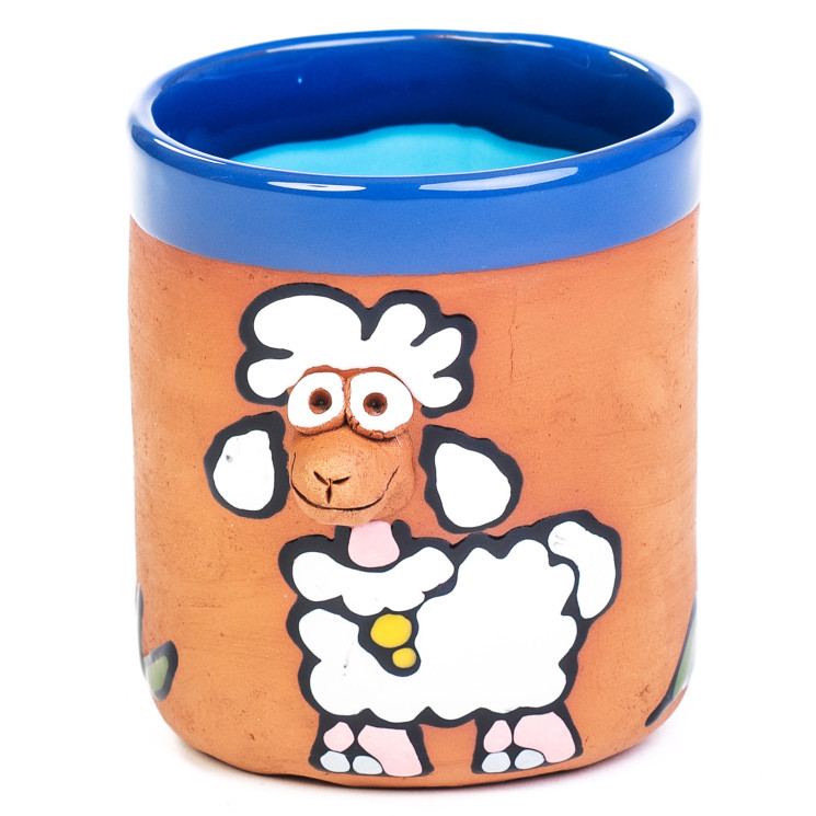 Tasse en céramique mouton blanc