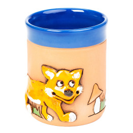 Coupe céramique 3D - renard avec champignon - Ceramicdeko.de