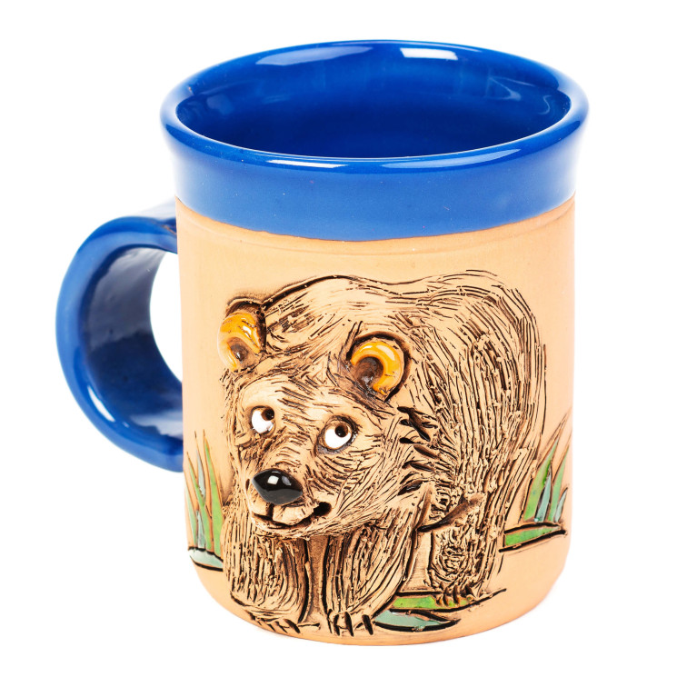 Coupe céramique 3D - ours brun dans l'herbe - Ceramicdeko.de