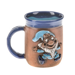 Coupe en céramique bleue avec une coque bleue