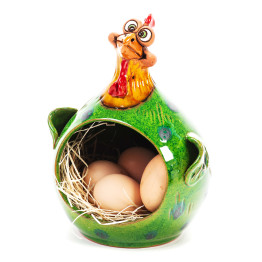 Panier d'oeuf Poulet en céramique - décoration de table et décoration de Pâques