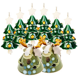 Pince à bijoux en arbre | 6 arbres de Noël + 2 Elche