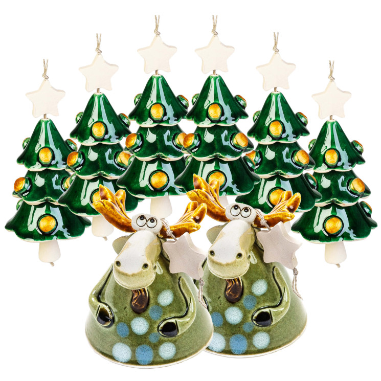 Pince à bijoux en arbre | 6 arbres de Noël + 2 Elche