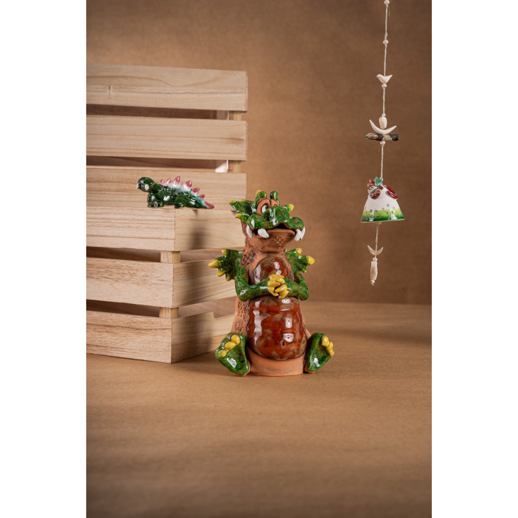 Set en céramique 17 (3 pièces) Dragon: cloche, plug de jardin et minifigure