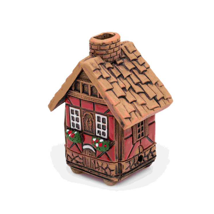 ▷ Maison à trois colombages en céramique pour la cour de fumée | Mini-räucherhaus