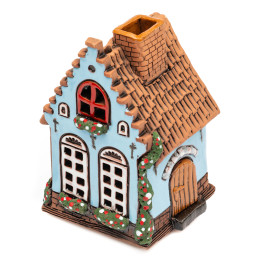 Maison miniature en céramique Bruges pour bougie chauffe-plat | Maison miniature faite main