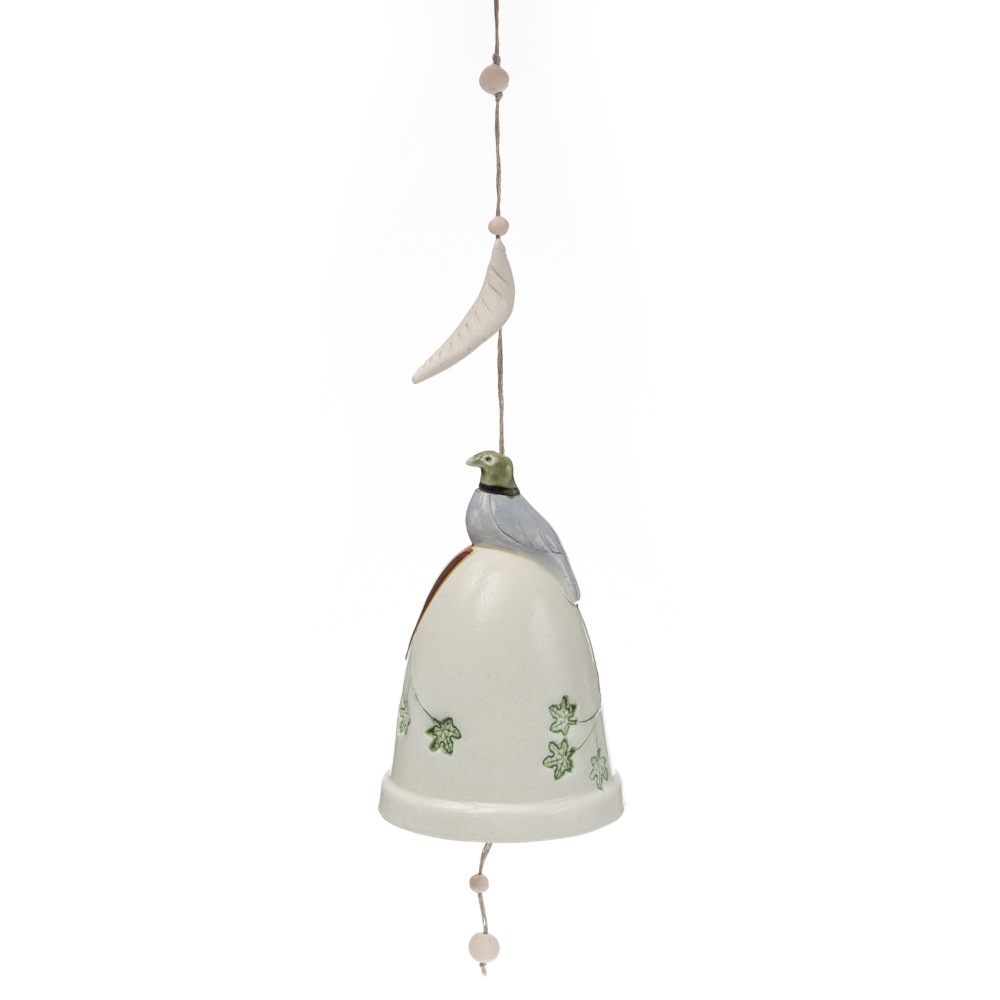 ▷ cloche en céramique avec pigeon | Acheter le vent fait main