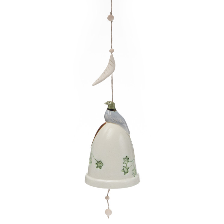 ▷ cloche en céramique avec pigeon | Acheter le vent fait main