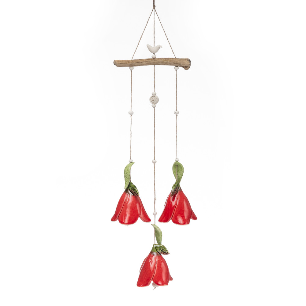 ▷ Ceramic Windspot 3 Blossom Bells | Fleur Hängeko