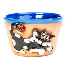 Muesli Bowl 3D motif | Figure Cat & Marienkäfer |KeramikDeko