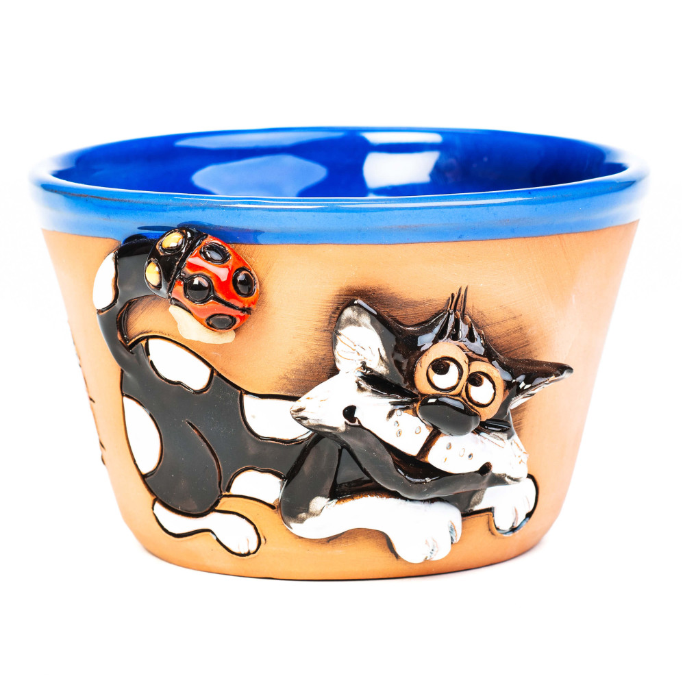 Muesli Bowl 3D motif | Figure Cat & Marienkäfer |KeramikDeko Muesli Bowl 3D motif | Figure Cat & Marienkäfer |KeramikDeko