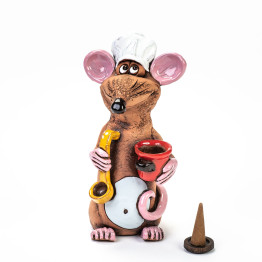Ratatouille Ceramic Smoker Figurine Cook - keramikdeko.de