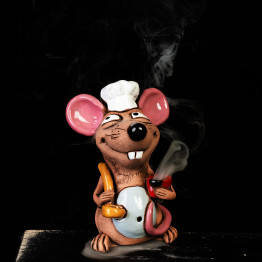 ▸Räuchermänchen + Dekofigur | Ratte Chef | | keramikdeko.de