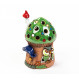 Tealight House avec une chouette sur le toit vert - Taille M