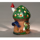 Tealight House avec une chouette sur le toit vert - Taille M