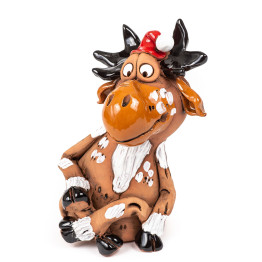 Elchfigure en céramique avec bouchon de Noël