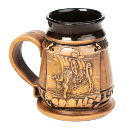Ceramic Crug 0.5l Viking Warship | CeramicDeko.de