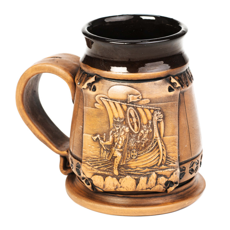 Ceramic Crug 0.5l Viking Warship | CeramicDeko.de