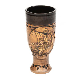 Petite tasse en céramique avec motif de vaisseau Viking | CeramicDeko.de