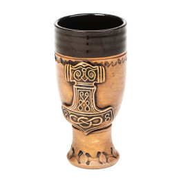 Petite tasse en céramique avec motif de vaisseau Viking | CeramicDeko.de