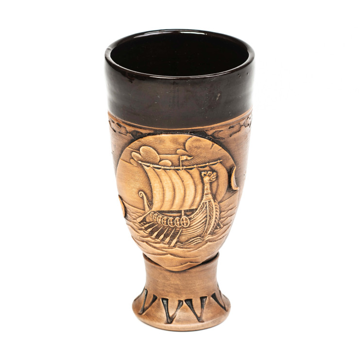 Petite tasse en céramique avec motif bateau Viking | CeramicDeko.de