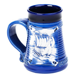 Mug blue 0.5l | Winkingership | CeramicDeko.de