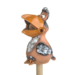 Piquet de jardin assis corbeau gris