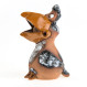 Piquet de jardin assis corbeau gris