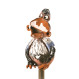 Piquet de jardin assis corbeau bleu