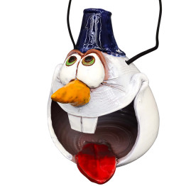 Station de restauration d'oiseaux Bonhomme de neige