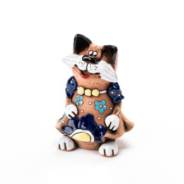 Chat de jardin en robe de fleur avec collier III
