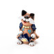 Chat de jardin en robe de fleur avec collier III