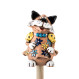 Chat de jardin en robe de fleur avec collier VI