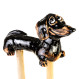 Dackelfigur en céramique comme bouchon de jardin | Ceramicdeko.de